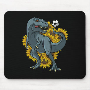 Trex spielt Fußball Sonnenblume Lustiger Fußbyll D Mousepad