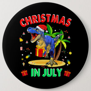 TRex Weihnachten im Juli Dinosaurier für Jungen Ki Button