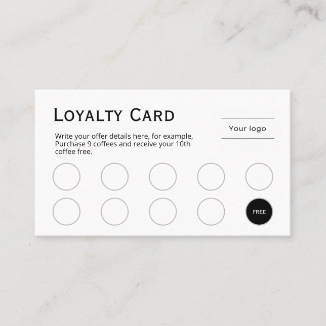 Treyalty Card, sauber und einfach, beruflich Treuekarte (Vorderseite)