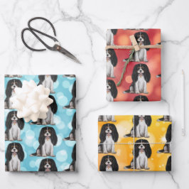 Tri Cavalier King Charles Spaniel  Geschenkpapier Set