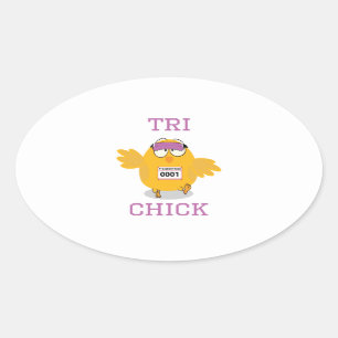 Tri Chick Ovaler Aufkleber