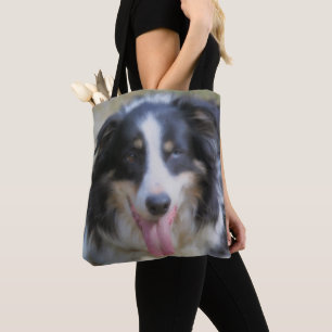 Tri Color Border Collie Face Tasche