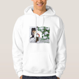 Tri-Color Collie Welpe Weihnachtsgeschenke Hoodie