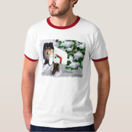 Tri-Color Collie Welpe Weihnachtsgeschenke T-Shirt