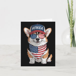 Tri Color Corgi 4. Juli US-amerikanischer Flaggen Karte