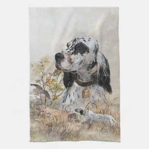 Tri Color English Setter Art, Holcock Jagen Geschirrtuch