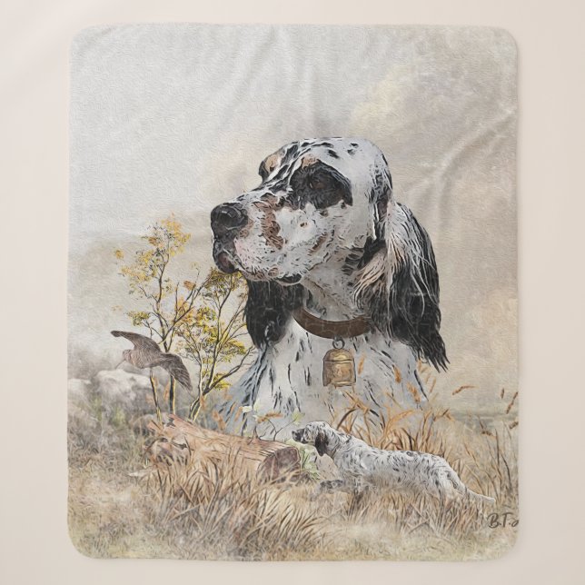 Tri Color English Setter Art, Holcock Jagen Sherpadecke (Vorderseite)