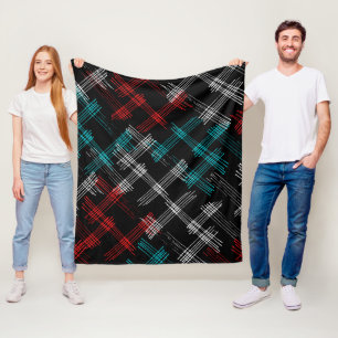Tri-Color Hatching Fleece Blanket