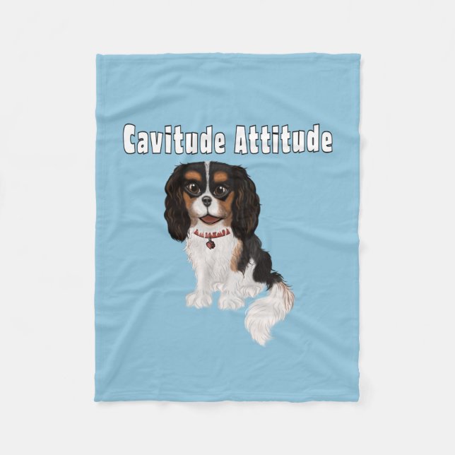Tri-Colored Cavalier King Charles Spaniel Fleecedecke (Vorderseite)