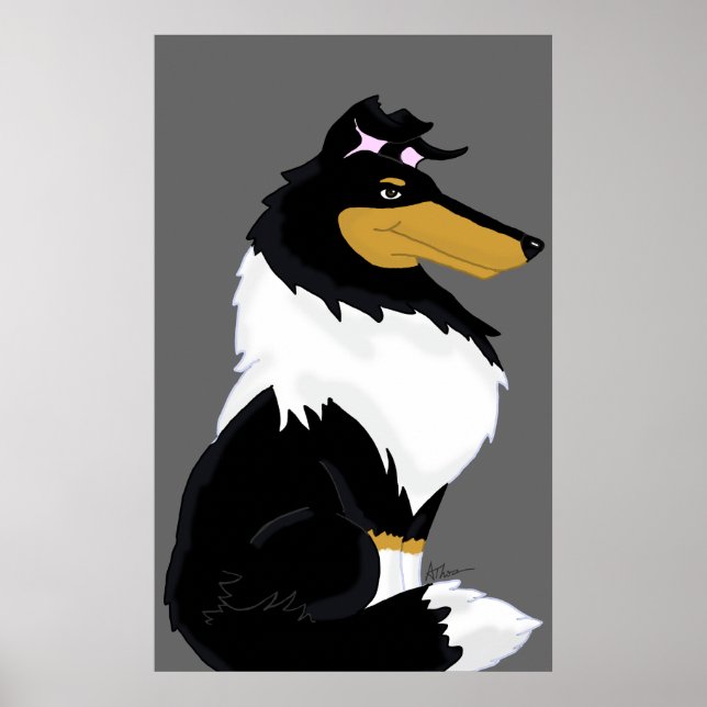 Tri-Colour-Rough-Coat-Collie-Plakat drucken Poster (Vorne)