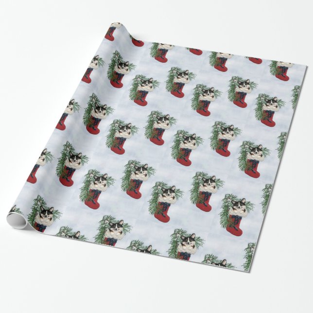 Tri FarbeCorgi im Strumpf-Verpackungs-Papier Geschenkpapier (Ungerollt)