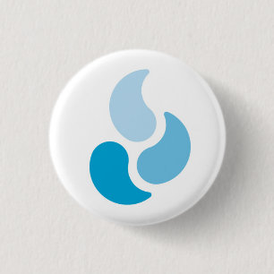 Tri Farbeflamme - runder Knopf Button