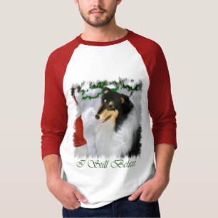 Tri Farberaue Collie-Weihnachtsgeschenke T-Shirt
