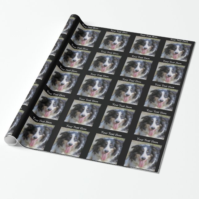 Tri farbiger Border-Collie-Hund Geschenkpapier (Ungerollt)