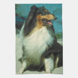 Tri Farbiges Collie-HundeGeschirrtuch Küchentuch