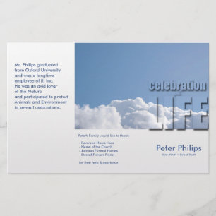 Tri-Fold Funeral Memorial Service Program Flyers