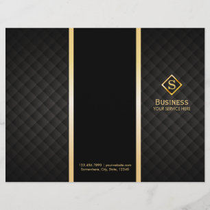 Tri-Fold Gold Diamond Monogram Elegante Broschüren