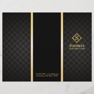 Tri-Fold Gold Diamond Monogram Elegante Broschüren