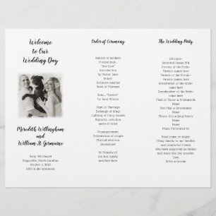 Tri-fold Photo Mariage Ceremony Programme Modèle