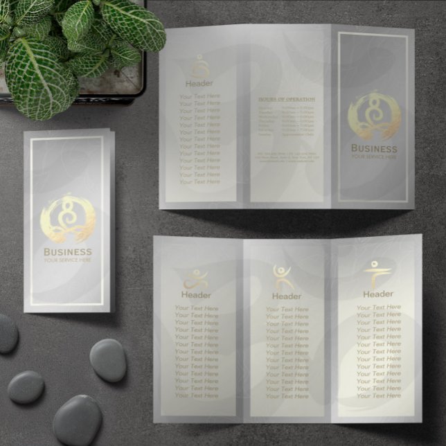 Tri-Fold Yoga Massage Broschüren Meditation Haltun (Von Creator hochgeladen)