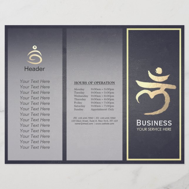 Tri-Fold Yoga Studio Brochures Root Chakra Mantra (Devant)