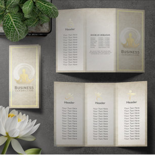 Tri-Fold-Yoga-Studio-Broschüren Meditation Pose ZE