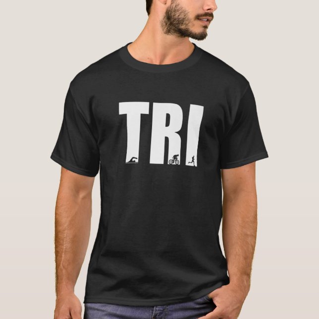 Tri Graphic Run Bike Swim Triathlon Triathlete Spo T-Shirt (Vorderseite)