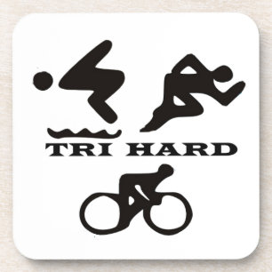 Tri harte Triathlon-Geschenke Kleidung und Zusätz Untersetzer