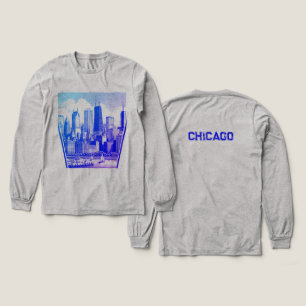 Tri-matière T-Shirt à trois mélanges en bleu de Chicago