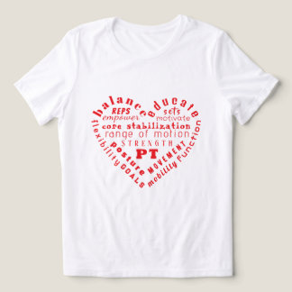 Tri-matière T-Shirt avec un cœur en art de mots sur la thérapi