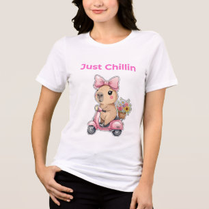 Tri-matière T-Shirt Mignon Capybara Esthétique en Mode Chill