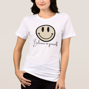 Tri-matière T-Shirt Visage Sourire Rétro : Croyez En Vous-Même