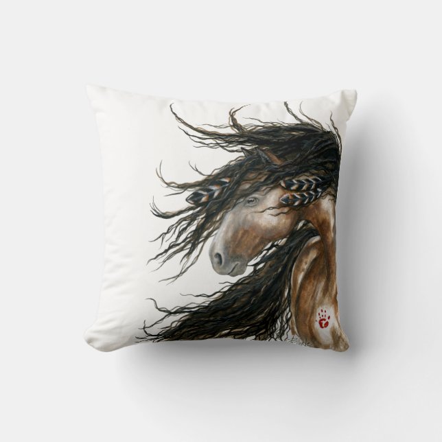 Tri mustang de Pinto de couleur par le coussin de (Recto)