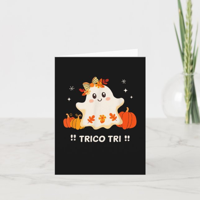 Tri Niedlich Halloween Spooky Mexican Ghost Spangl Karte (Vorderseite)