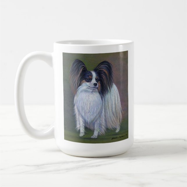Tri Papillon, Full Body Art von Glenda S. Harlan Kaffeetasse (Links)