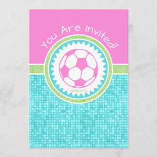 Tri-Pastel-Farbsoccer mit Aqua-Tile Einladung
