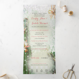 Tri-pli tout en un Faire-part de mariage Cactus