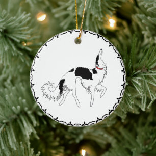 Tri Prancing Borzoi ornement de Noël