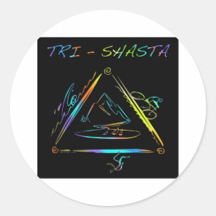 Tri Shasta Triathalon Logo Runder Aufkleber