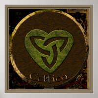 Tri-squelette celtique & carte antique Poster d'ar