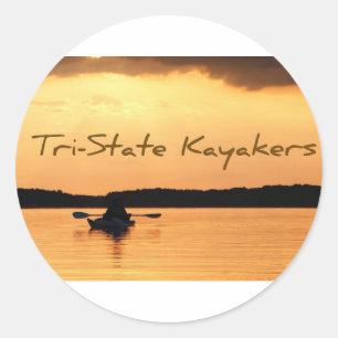 Tri-Staat Kayakers Runder Aufkleber
