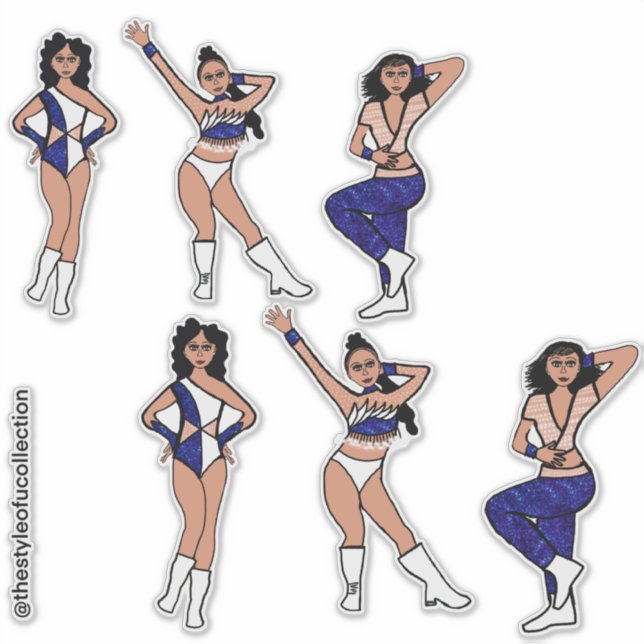 Tri Style White & Blue  Dancer #2 Sticker (Vorderseite)