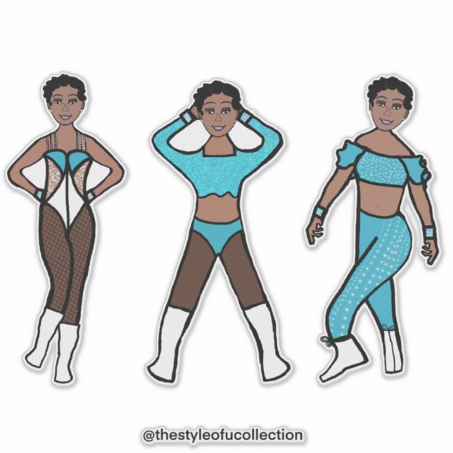 Tri-Styled Dancer Aqua #1 Aufkleber (Vorderseite)