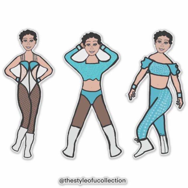Tri-Styled Dancer Aqua #2 Aufkleber (Vorderseite)