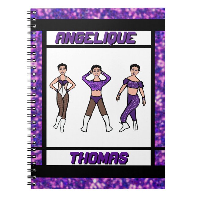 Tri-Styled Dancer Lila & Black Notebook #2 Notizblock (Vorderseite)