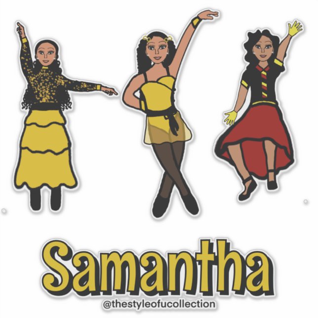 Tri-Styling Red Gelb Black Dancer #2 Aufkleber (Vorderseite)