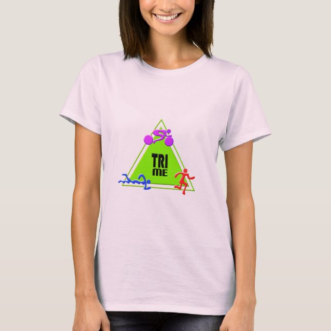 TRI Triathlon-Schwimmen-Fahrrad-Lauf-DREIECK TRI T-Shirt (Vorderseite)