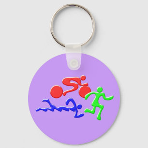 TRI Triathlon-Schwimmen-Fahrrad-Lauf-FARBEzahlen Schlüsselanhänger
