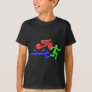 TRI Triathlon-Schwimmen-Fahrrad-Lauf-FARBEzahlen T-Shirt