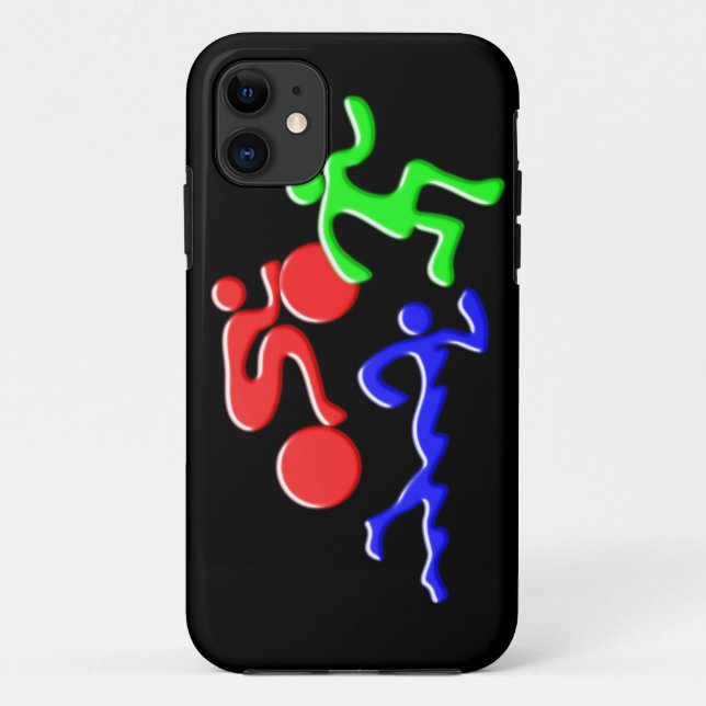 TRI Triathlon-Schwimmen-Fahrrad-Laufzahlen Entwurf Case-Mate iPhone Hülle (Rückseite)